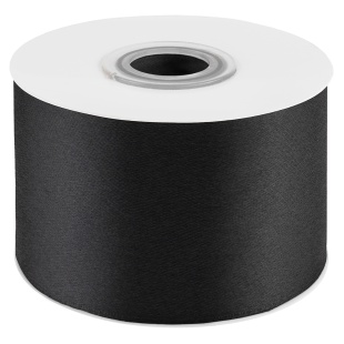 Лента атласная (5 см*22,85 м) Черный, 1 шт.