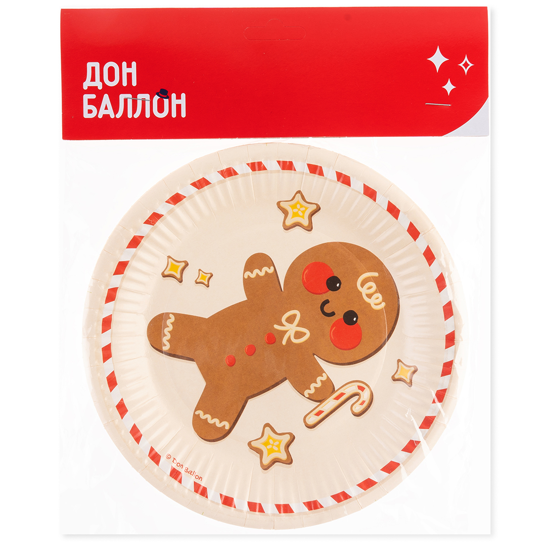 Тарелки (7''/18 см) Пряничный человечек, 6 шт.