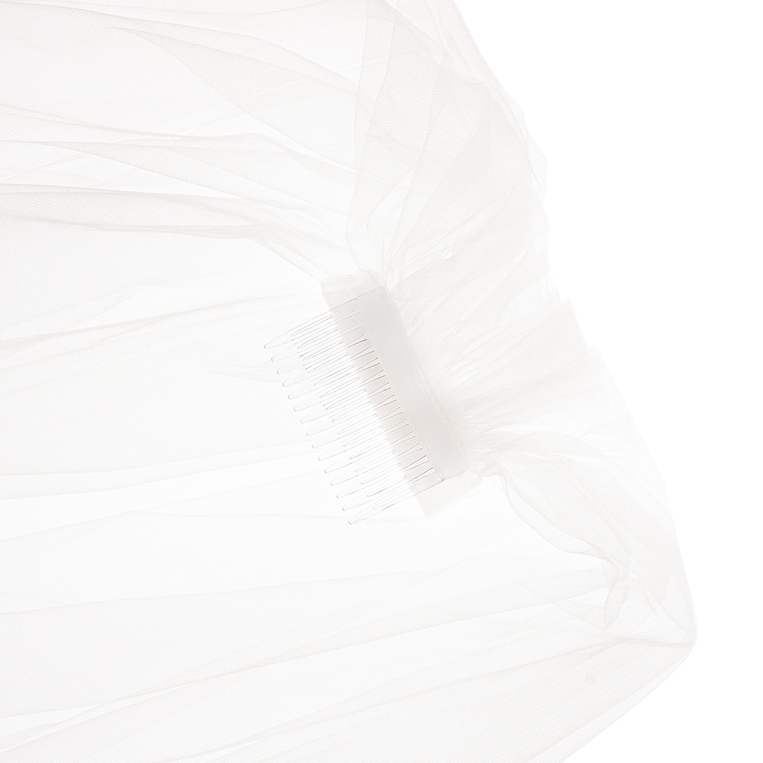 Фата с гребнем, Белый, 75 см, 1 шт. 