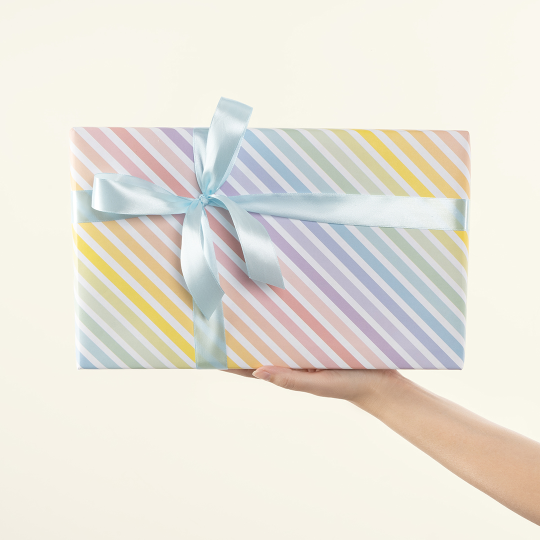 Упаковочная бумага 80гр (0,7*1 м) Радужные полоски, 10 шт.