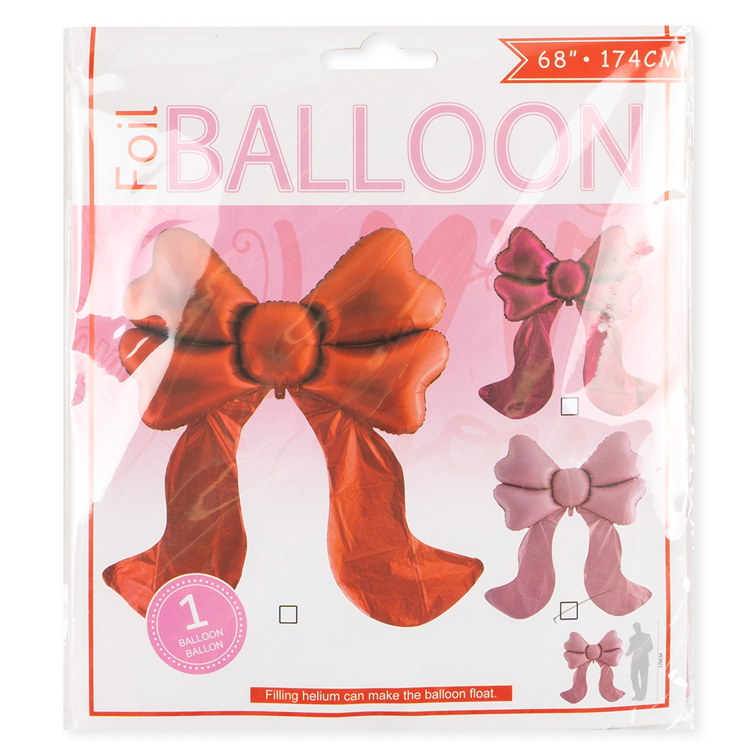 Шар (68''/173 см) Фигура, Бант, Розовый, 1 шт. в уп.