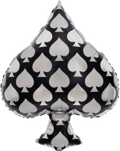 Шар (28''/71 см) Фигура, Покер, Карточная масть: Пики, Черный, 1 шт. в уп.