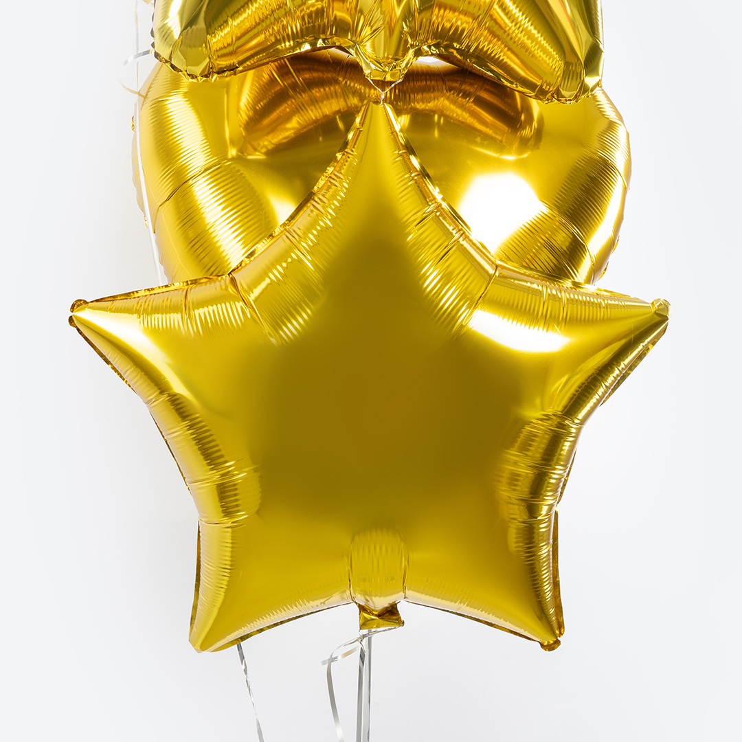 Шар (24''/61 см) Звезда, Золото, Металлик, 1 шт.