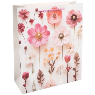 Пакет подарочный, 210гр, Цветочная мелодия, Дизайн №3, с блестками, 23*18*10 см, 1 шт.