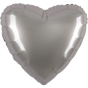 Шар (18''/46 см) Сердце, Звездное Серебро, Матовый, 1 шт.
