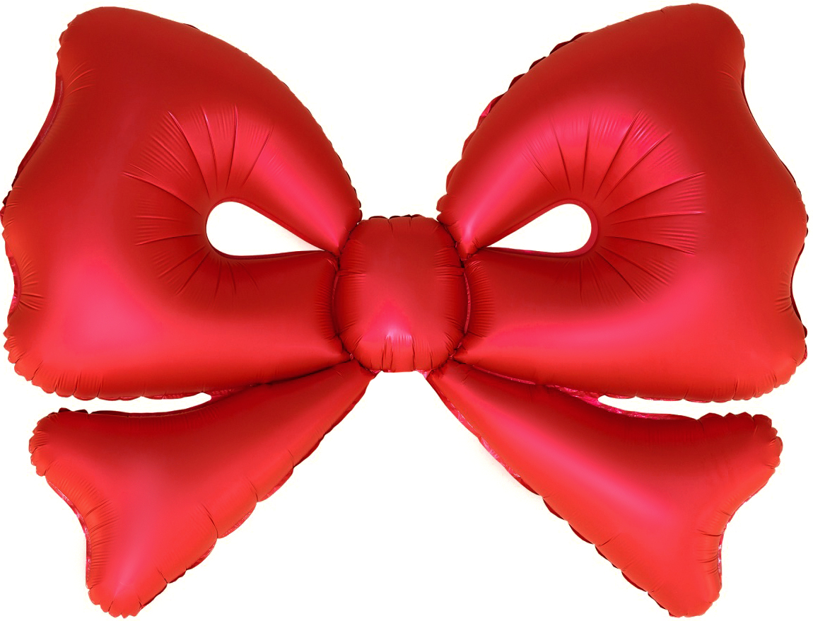 Шар (50''/127 см) Фигура, Бант, Красный, Сатин, 1 шт.