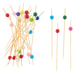 Пики Топперы, с бусинами, Ассорти, 12 см, 24 шт.