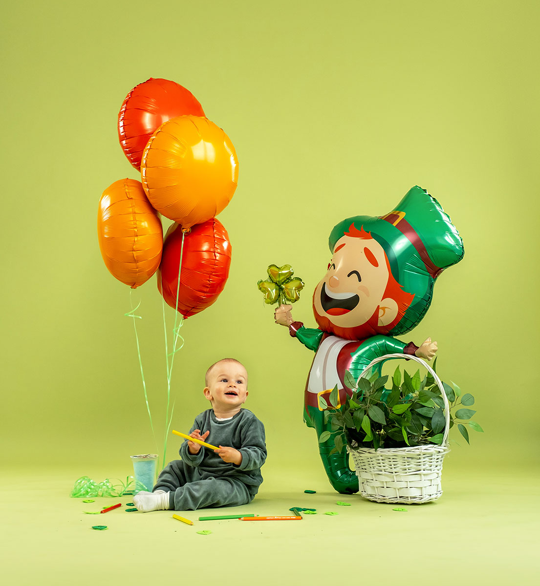 Шар (18''/46 см) Круг, Оранжевый, Сатин, 1 шт.