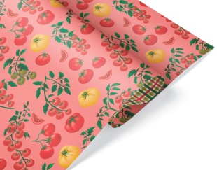 Упаковочная бумага 80гр (0,7*1 м) Помидорки, 2 ст, 10 шт.
