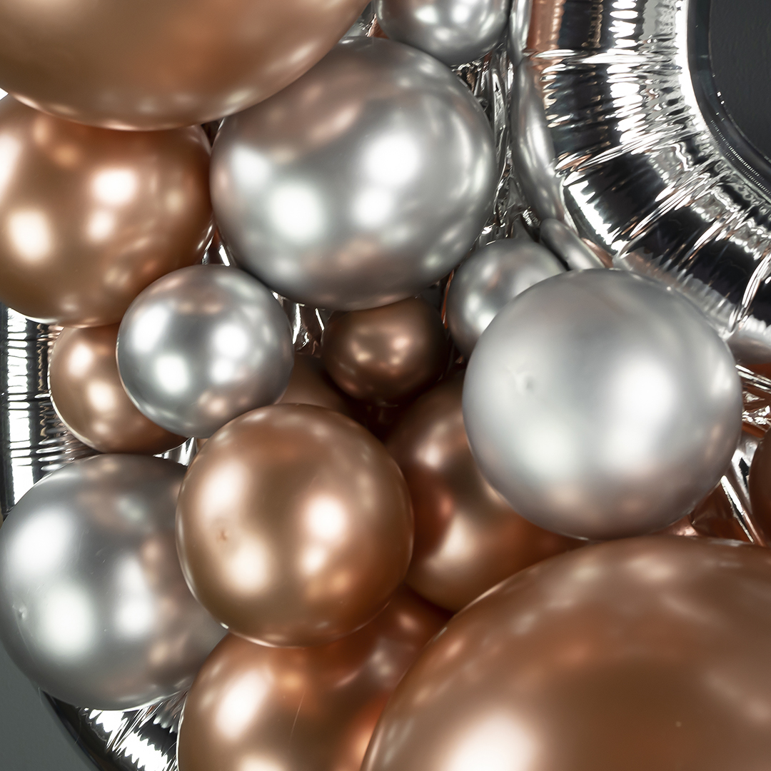 Шар (5''/13 см), Серебро, хром, 50 шт.