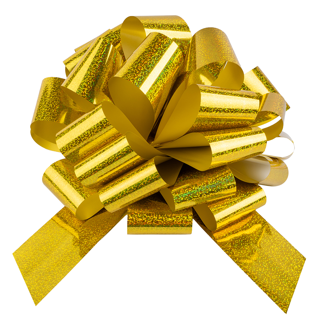 Бант Шар, Золото, Голография, 36 см, 1 шт. в упак. 