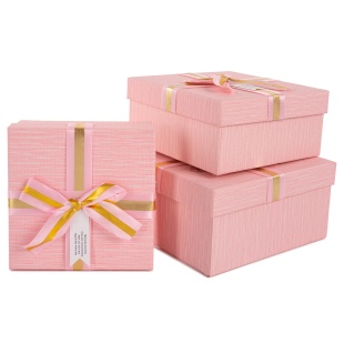 Набор коробок Элегант, Нежно-розовый, 19*19*9,8 см, 3 шт. в упак. 