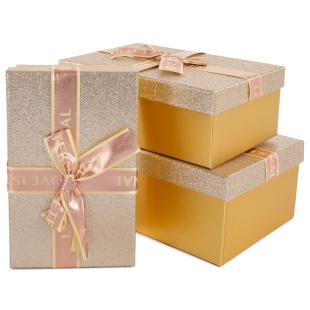 Набор коробок Роскошный подарок, Золото, 23*16*9,5 см, 3 шт. в упак. 