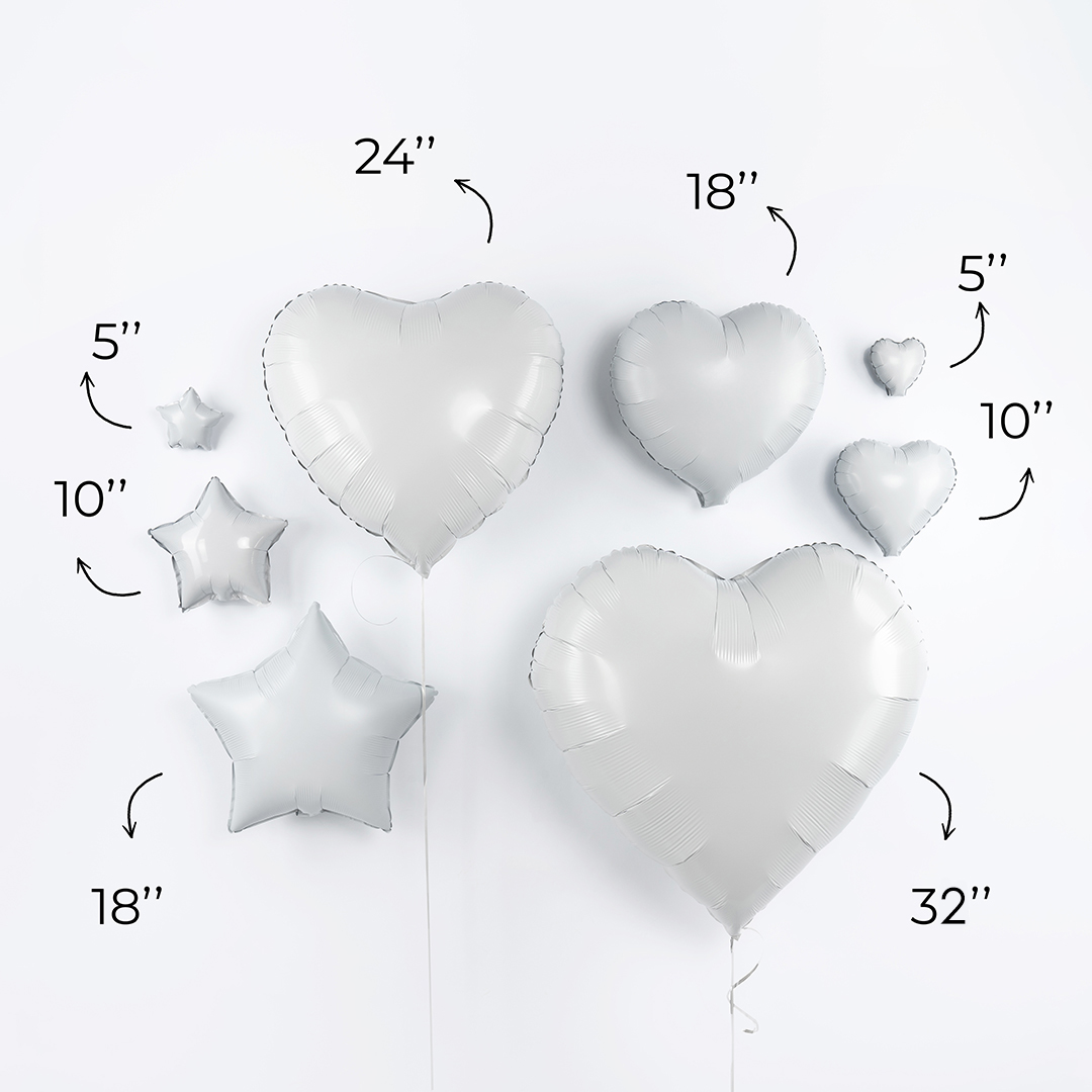 Шар с клапаном (5''/13 см) Микро-звезда, Белый, 1 шт.