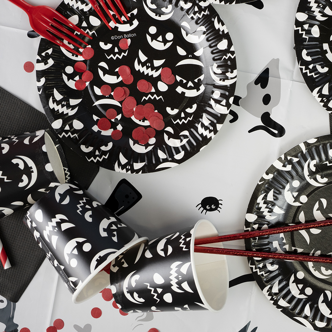 Тарелки (7''/18 см) Хэллоуин, Черный, 6 шт.