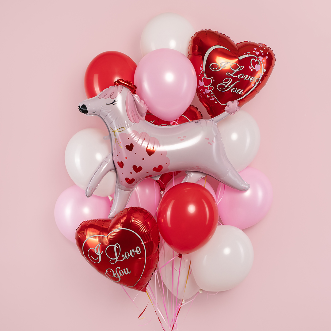 Шар (18''/46 см) Сердце, Я Люблю Тебя, Красный, 1 шт.