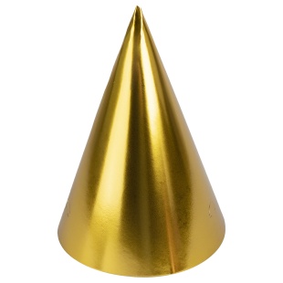 Колпаки, Золото, Металлик, 16 см, 6 шт. в упак. 