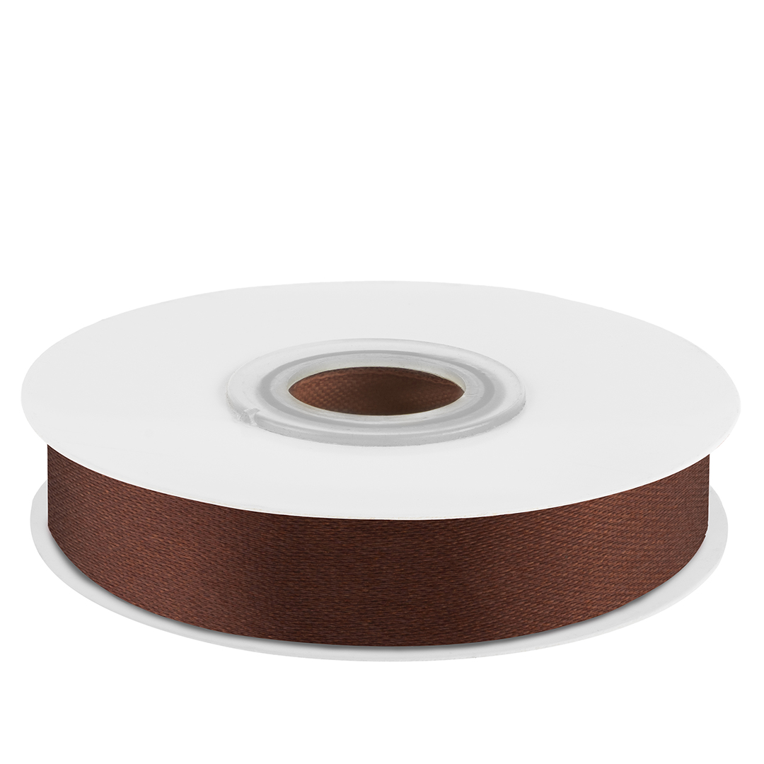 Лента атласная (1,2 см*22,85 м) Шоколадный, 1 шт.