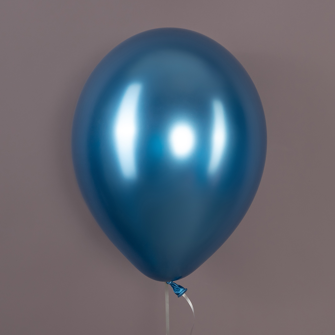 Шар (12''/30 см), Синий, хром, 50 шт.