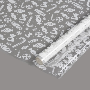 Упаковочная пленка 40мкм (0,7*7,5 м) Леденцы, Белый, 1 шт.