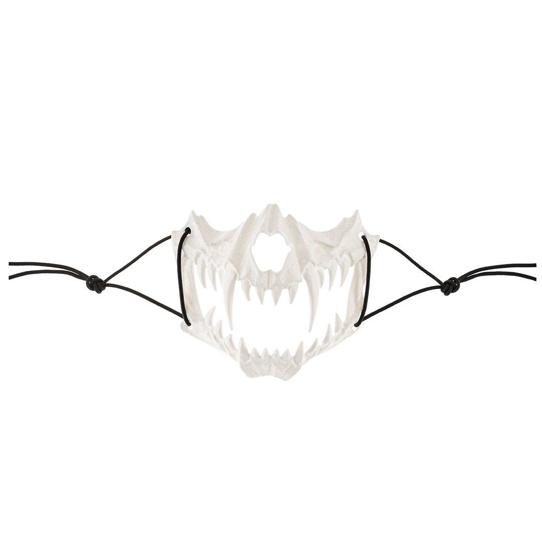 Карнавальная маска, Звериный оскал, Белый, 17*14 см, 1 шт. 