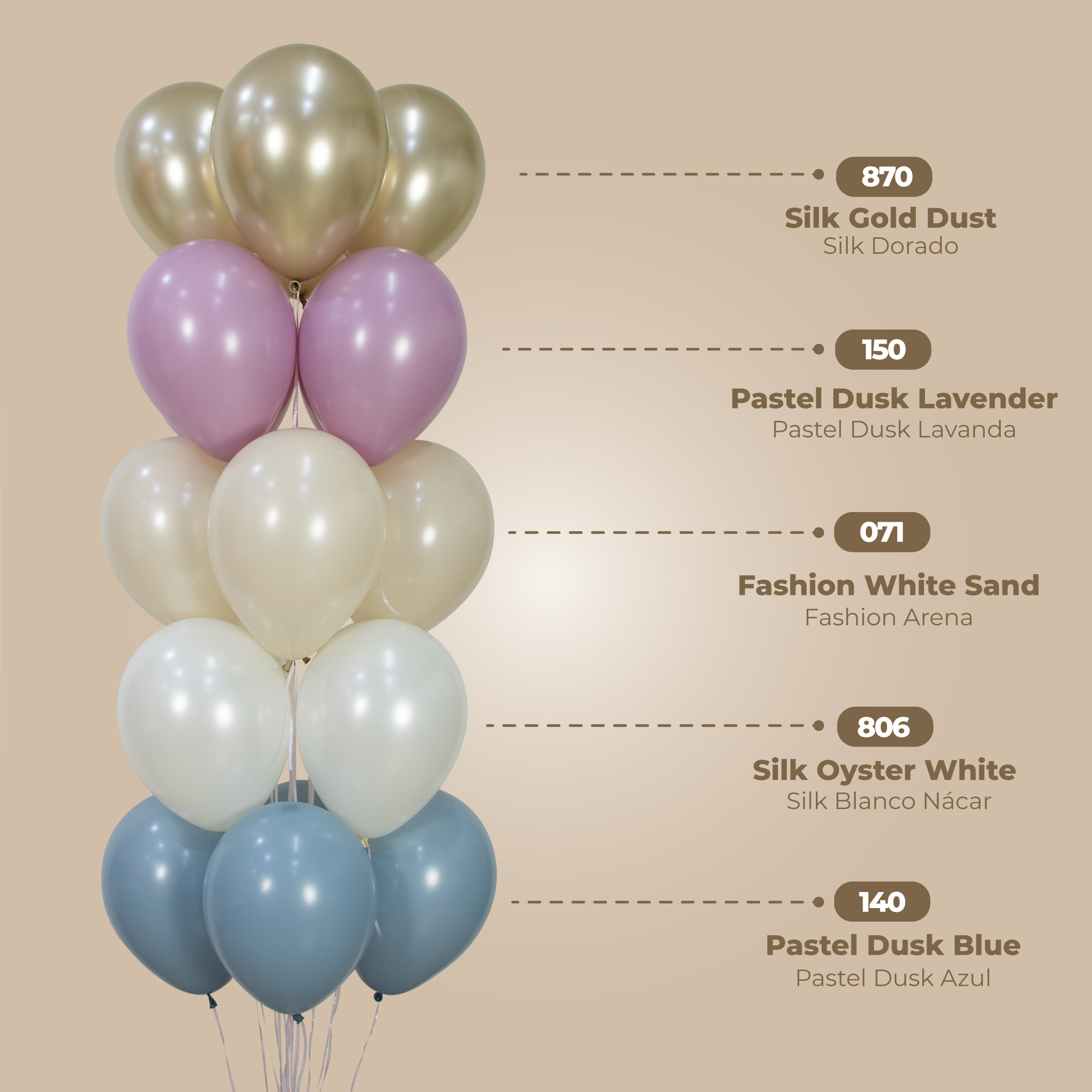 Шар (12''/30 см), Устрично-белый (806), шелк, 50 шт.