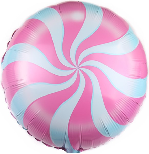 Шар (18''/46 см) Круг, Леденец, Голубой/Розовый, Макарунс, 1 шт.