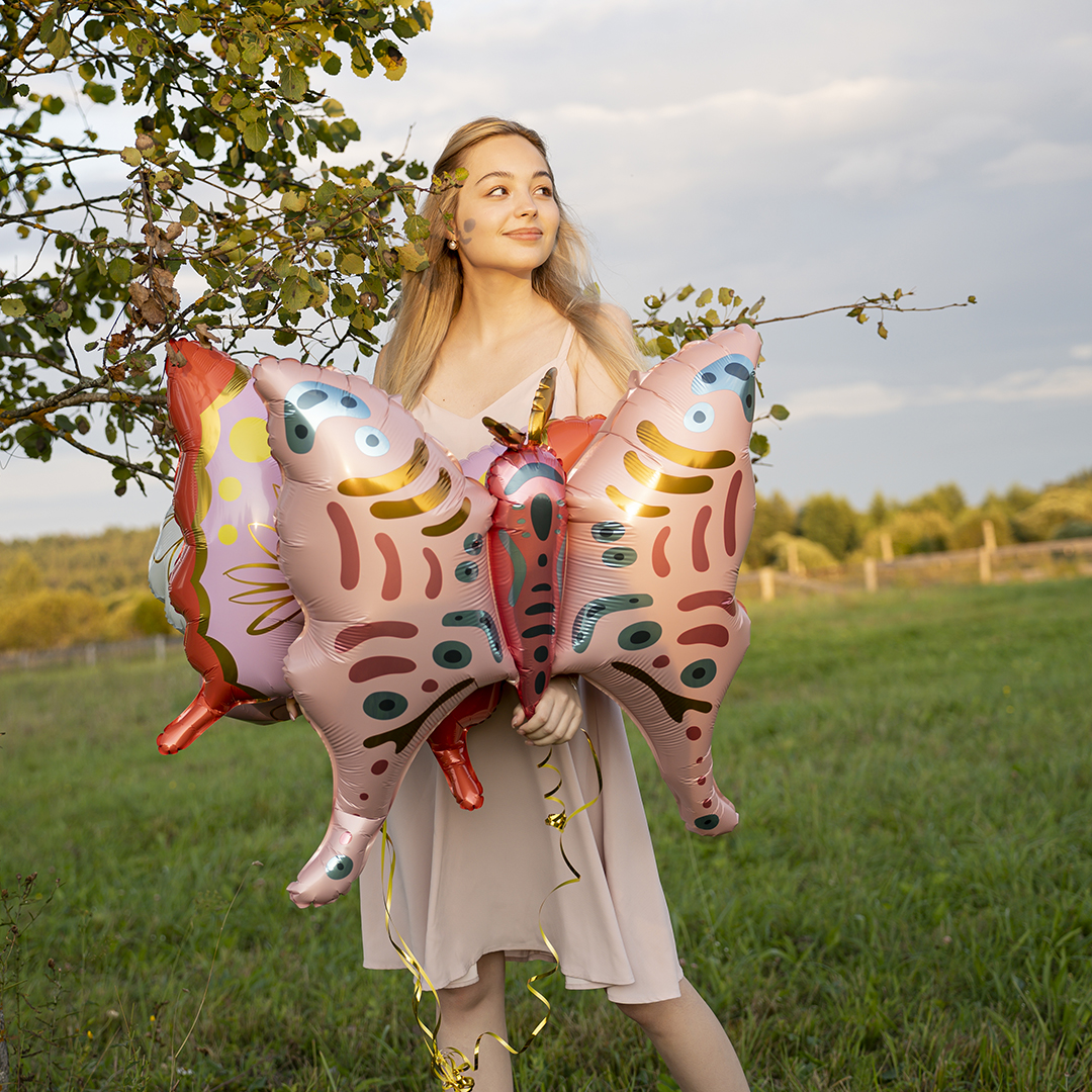 Шар (36''/91 см) Фигура, Бабочка, Розовый, 1 шт.