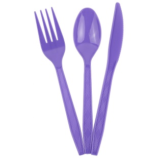 Набор столовых приборов, Вилки, Ложки, Ножи: 3*6 шт, Фиолетовый, 15 см, 18 шт. в упак. 