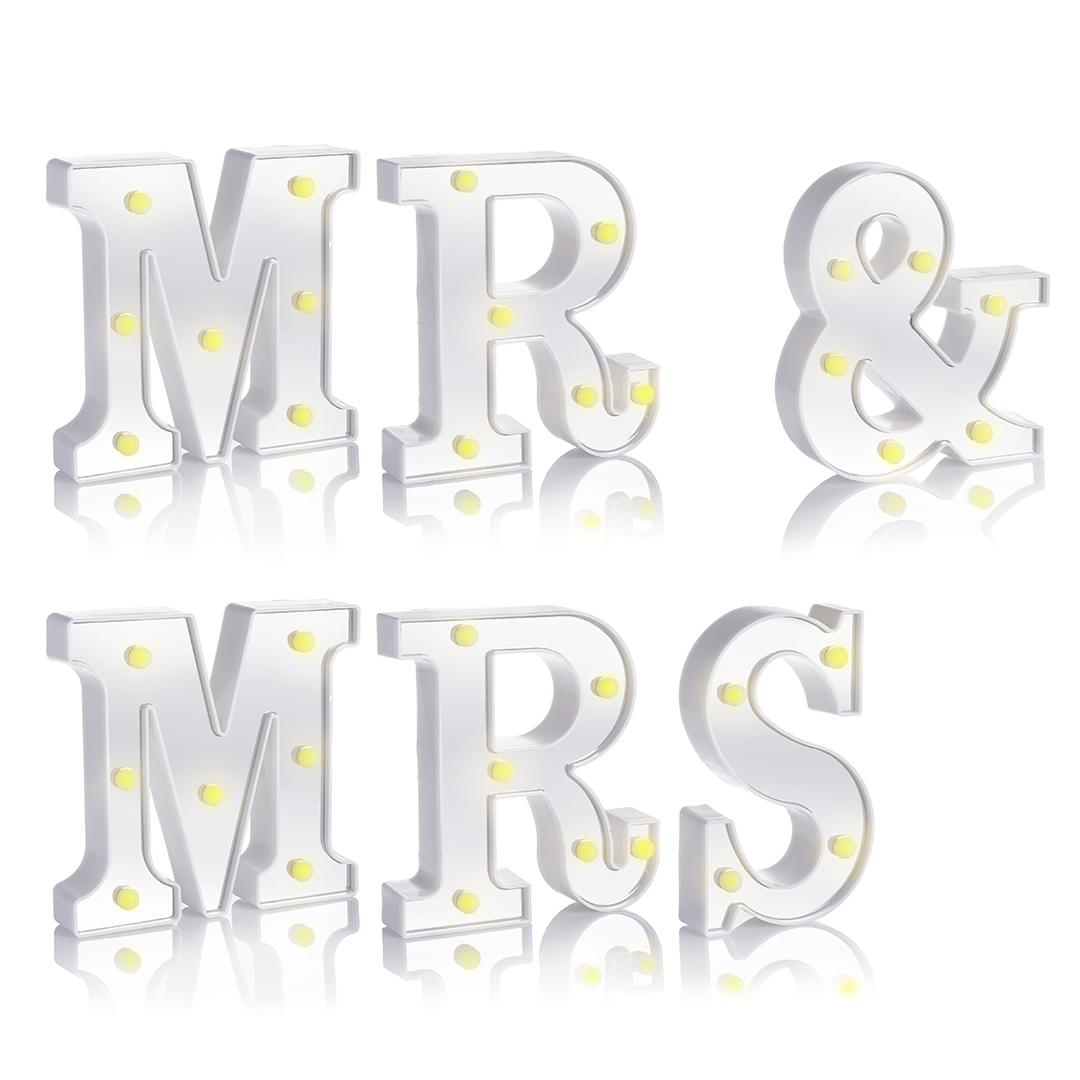 Набор световых фигур MR & MRS, 16 см. Серебро, 1 шт.