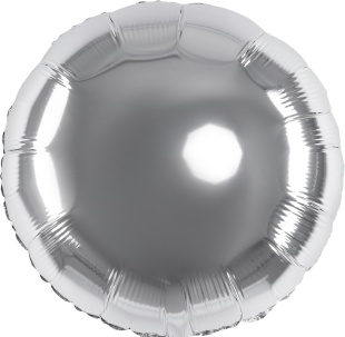 Шар (9''/23 см) Мини-круг, Серебро, 1 шт.