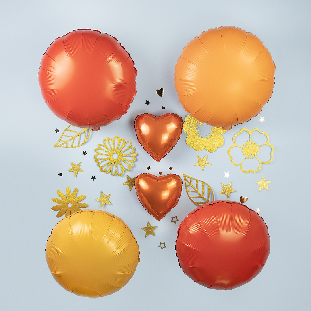 Шар (18''/46 см) Круг, Оранжевый, Сатин, 1 шт.