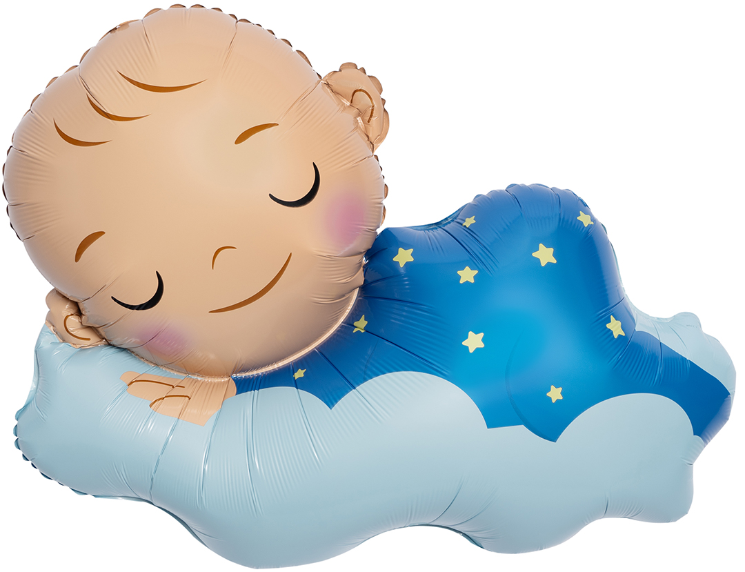 Шар (39''/99 см) Фигура, Малыш Мальчик на облаке, 1 шт.