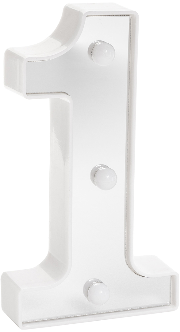 Световая фигура Цифра, 1, 16 см. Серебро, 1 шт.