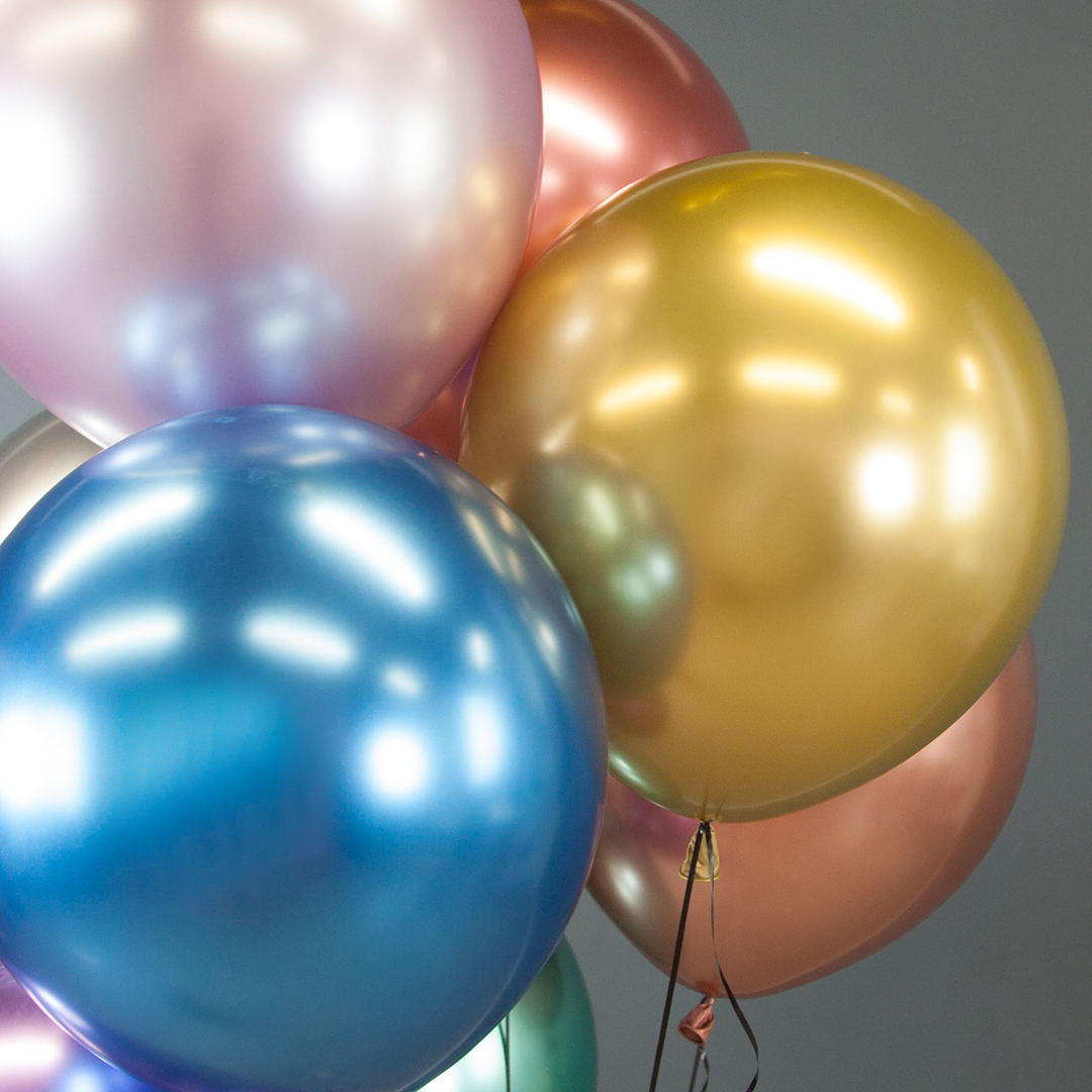 Шар (18''/46 см), Сиреневый, хром, 10 шт.