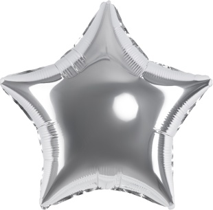 Шар (4''/10 см) Микро-звезда, Серебро, 1 шт.