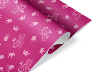 Упаковочная бумага 80гр (0,7*1 м) Короны для принцессы, 10 шт.