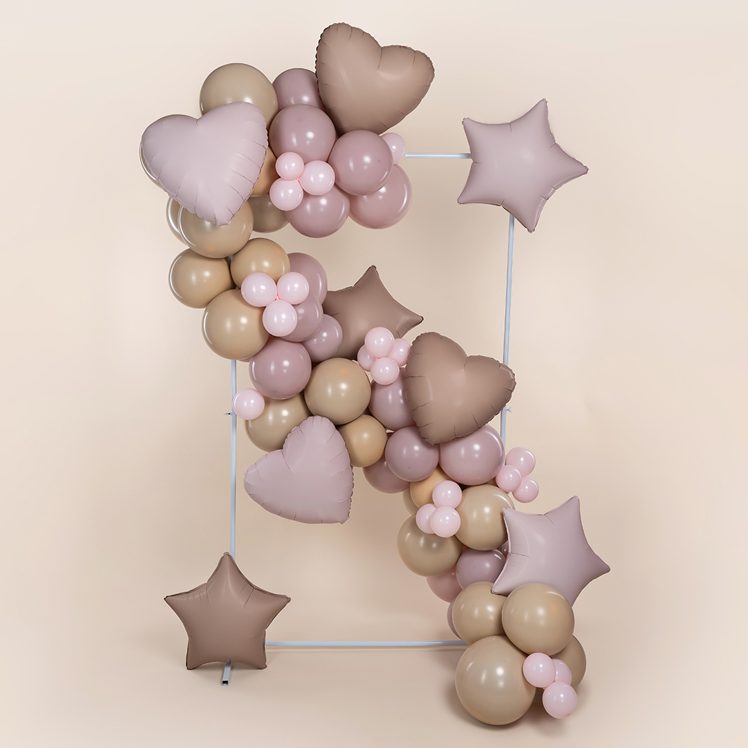 Шар (18''/46 см) Звезда, Ретро Какао, Сатин, 1 шт.