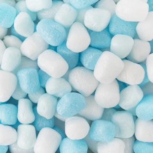 Шарики пенопласт, Маршмэллоу, Цветной микс, Голубой/Белый, Макарунс, 20-25 мм, 10 гр.