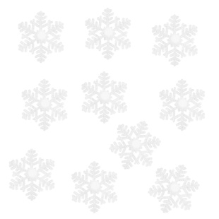 Декоративное украшение Снежинки Искринки, 7,5 см, Белый, 10 шт.