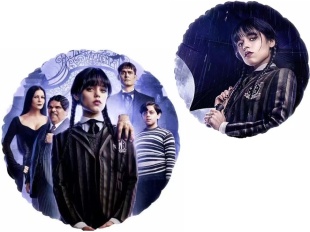 Шар (18''/46 см) Круг, Мрачная стори, Аддамсы, 1 шт.