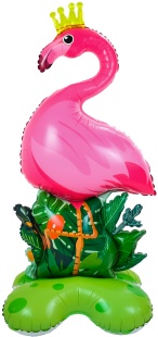 Шар 3D (47''/119 см) Фигура на подставке, Фламинго, Розовый, 1 шт. в уп.