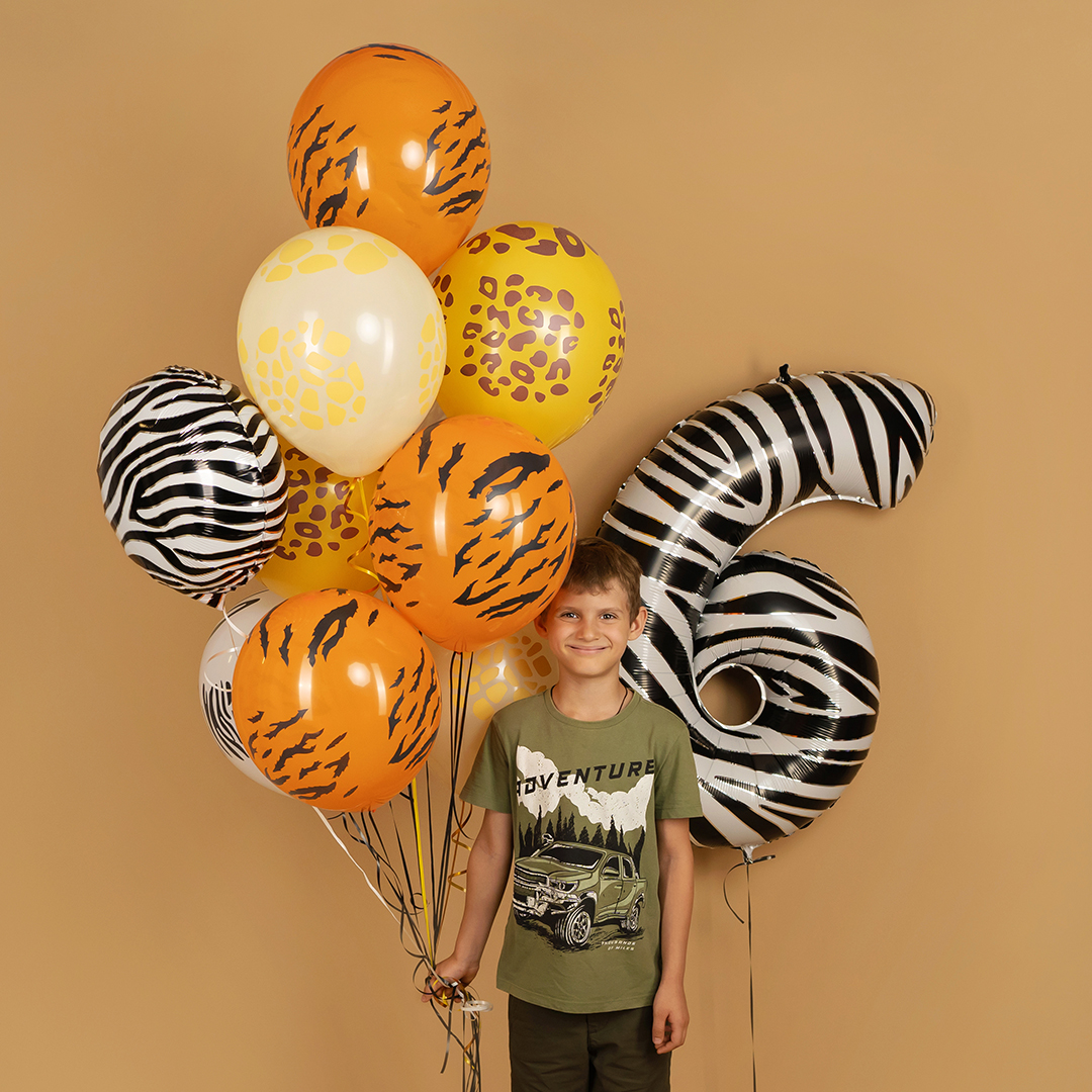 Шар (18''/46 см) Круг, Сафари, Зебра, 1 шт.