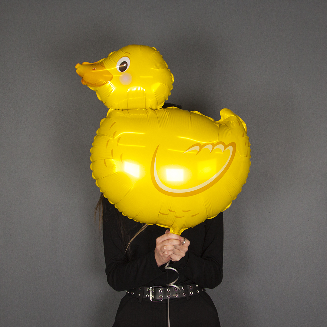 Шар (30''/76 см) Фигура, Утенок, Желтый, 1 шт.