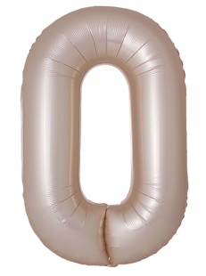 Шар (40''/102 см) Цифра, 0 Slim, Звездное Золото, Матовый, 1 шт. в уп.