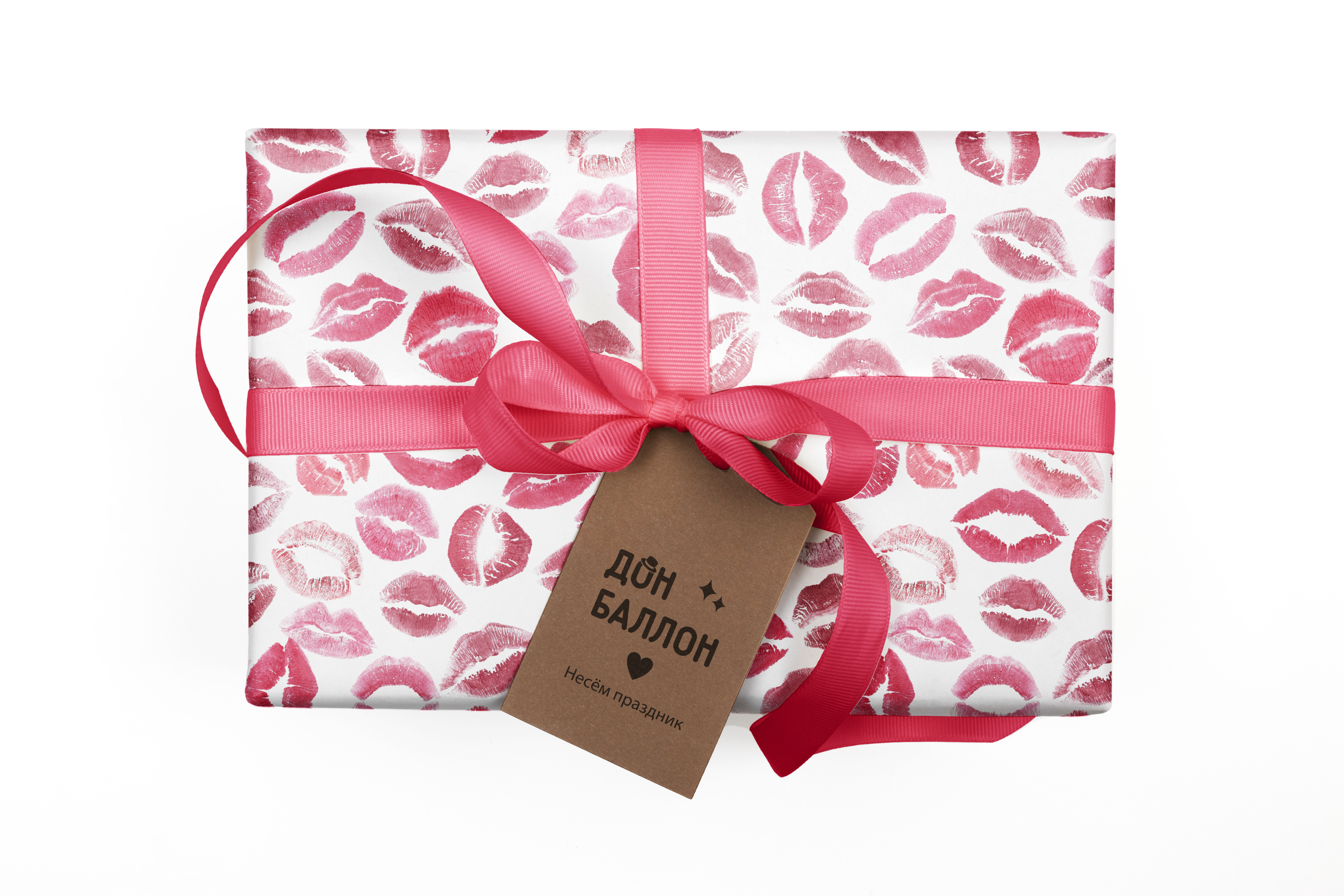 Упаковочная бумага 80гр (0,7*1 м) Поцелуи, 10 шт.