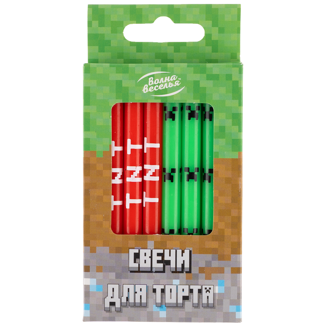 Свечи Пиксели, 0,8*8 см, 8 шт.