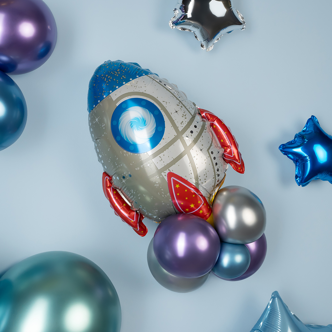 Шар с клапаном (17''/43 см) Мини-фигура, Ракета, 1 шт.
