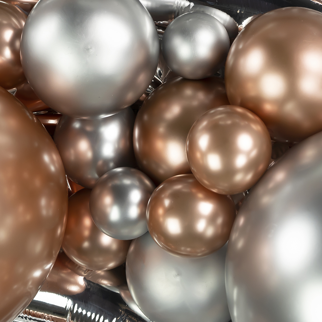 Шар (5''/13 см), Серебро, хром, 50 шт.