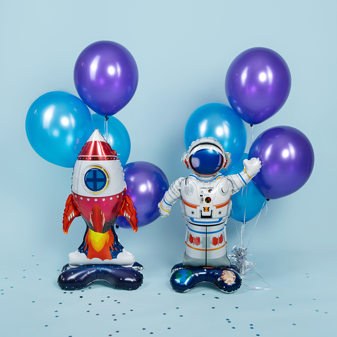 Шар 3D (35''/89 см) Фигура на подставке, Космонавт, 1 шт.